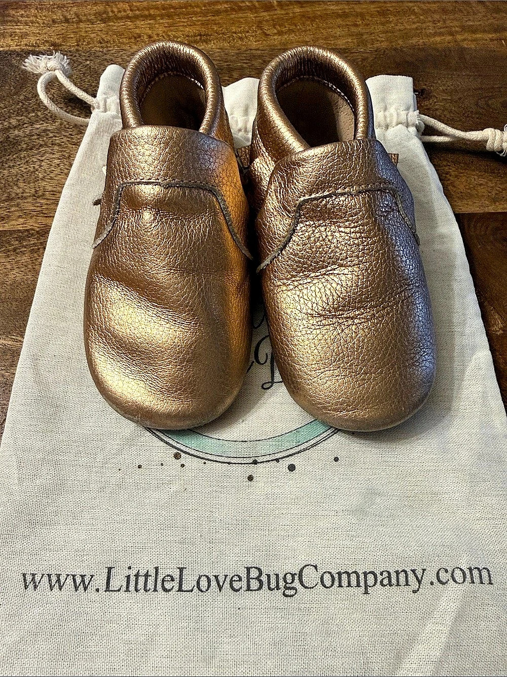 Little Love Bug Company Fringe Leather Moccasins Girls US 7